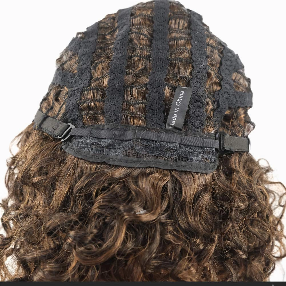 Wiginway Women Wig Medium Curly Brown Wigs Synthetic Wig Hairpiece For Women Remy Hair Pieces 8 Inch