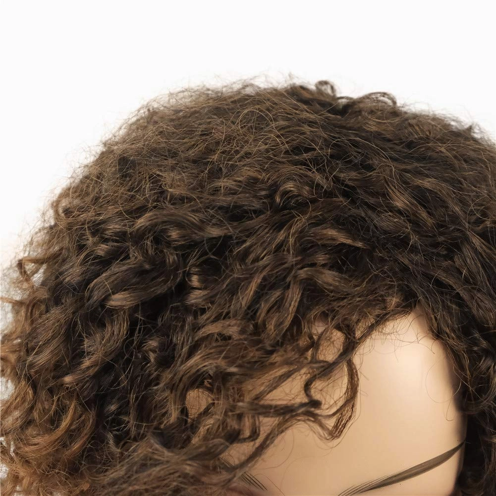 Wiginway Women Wig Medium Curly Brown Wigs Synthetic Wig Hairpiece For Women Remy Hair Pieces 8 Inch