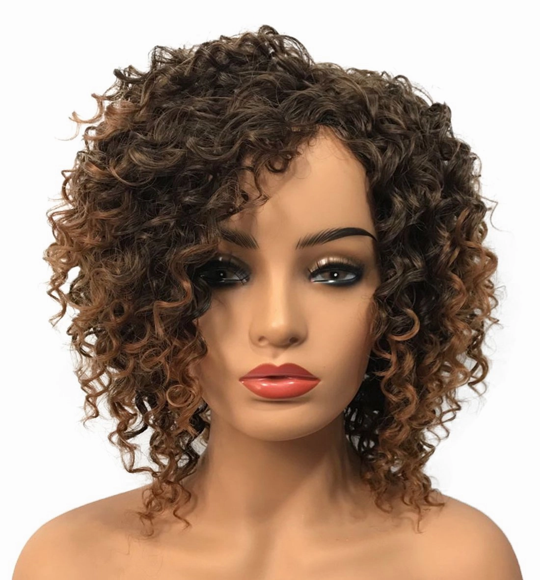 Wiginway Women Wig Medium Curly Brown Wigs Synthetic Wig Hairpiece For Women Remy Hair Pieces 8 Inch
