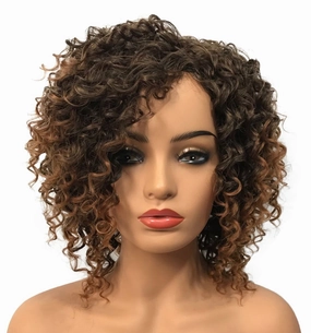 Wiginway Women Wig Medium Curly Brown Wigs Synthetic Wig Hairpiece For Women Remy Hair Pieces 8 Inch
