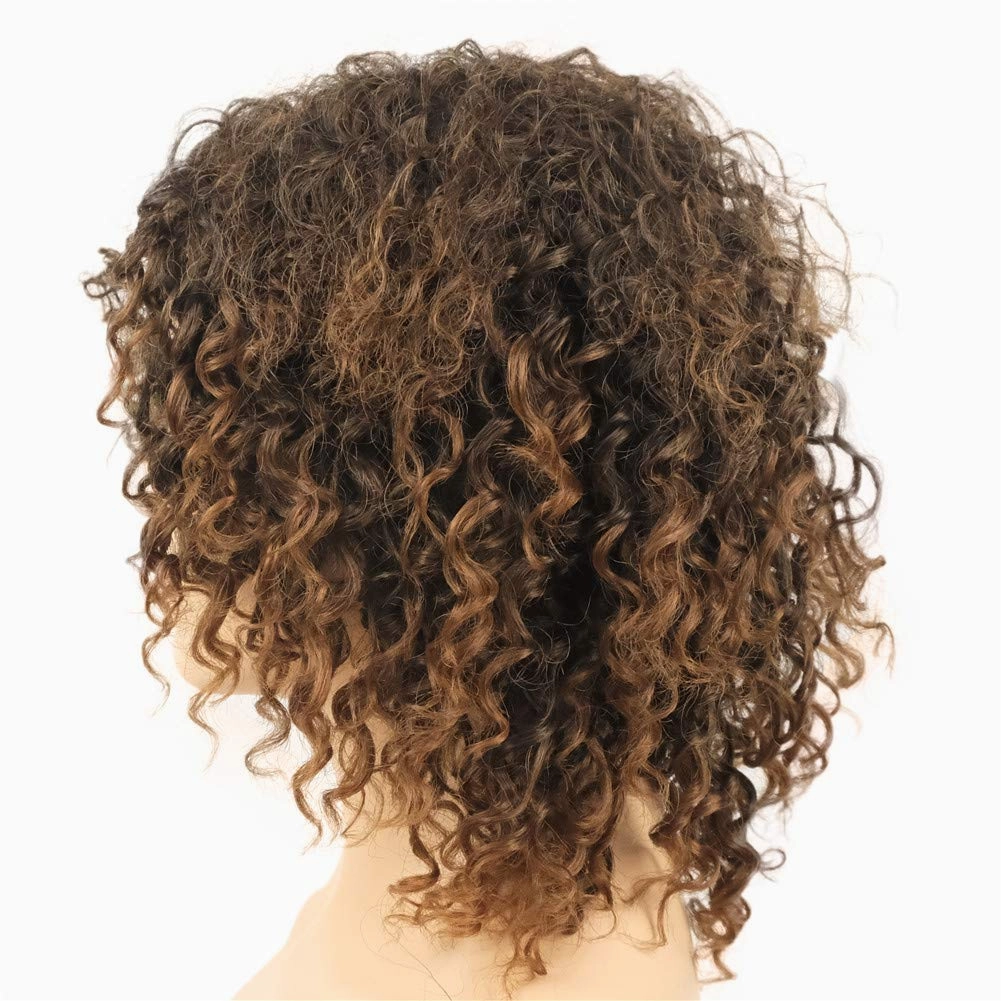 Wiginway Women Wig Medium Curly Brown Wigs Synthetic Wig Hairpiece For Women Remy Hair Pieces 8 Inch