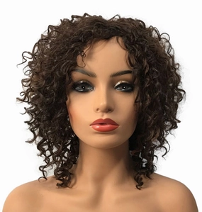Wiginway Women Wigs Medium Curly Brown Mixed Auburn Wig Synthetic Wigs For Black Women Vogue Wigs 8 Inch