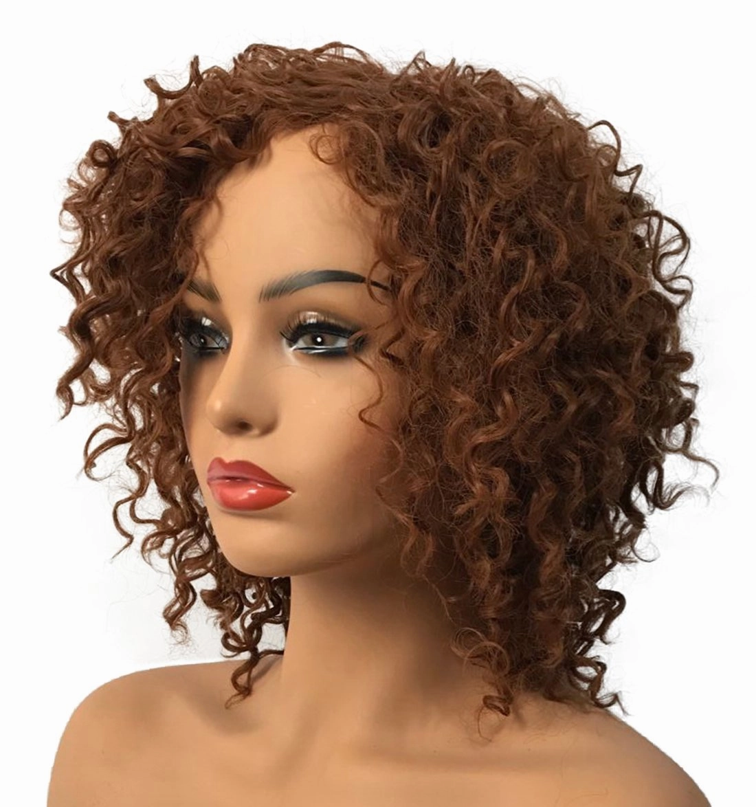 Wiginway Women Wigs Medium Curly Dark Auburn Wigs Synthetic Wig Ladies Wigs Drag Queen 8 Inch