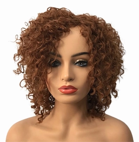 Wiginway Women Wigs Medium Curly Dark Auburn Wigs Synthetic Wig Ladies Wigs Drag Queen 8 Inch