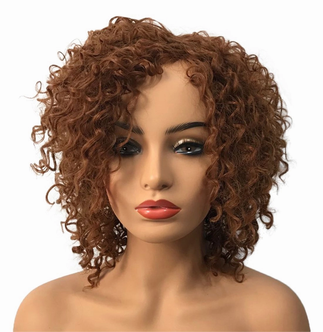 Wiginway Women Wigs Medium Curly Dark Auburn Wigs Synthetic Wig Ladies Wigs Drag Queen 8 Inch
