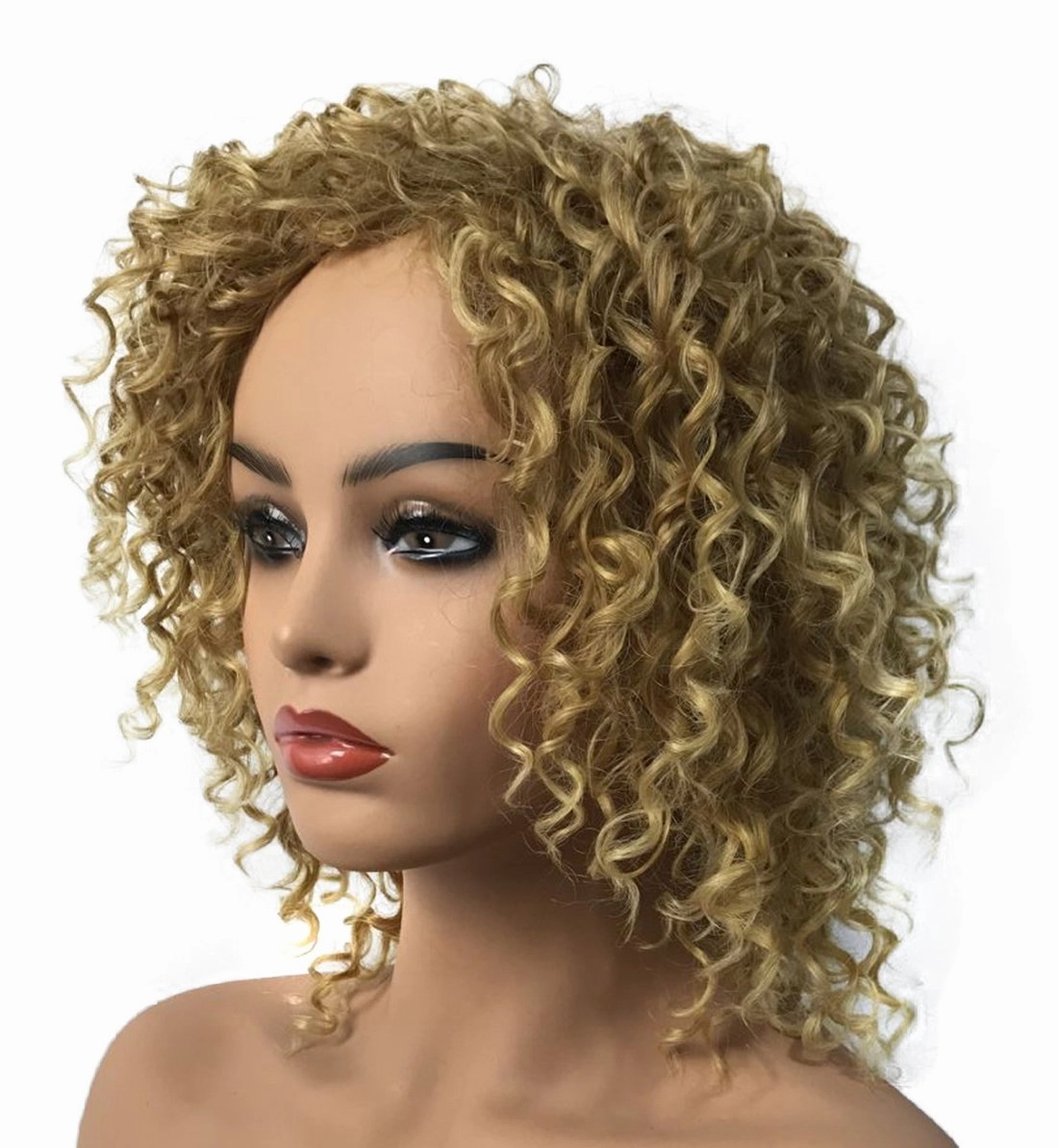 Wiginway Women Wigs Medium Curly Gold Wigs Synthetic Wig For Womens Hair Wigs 8 Inch