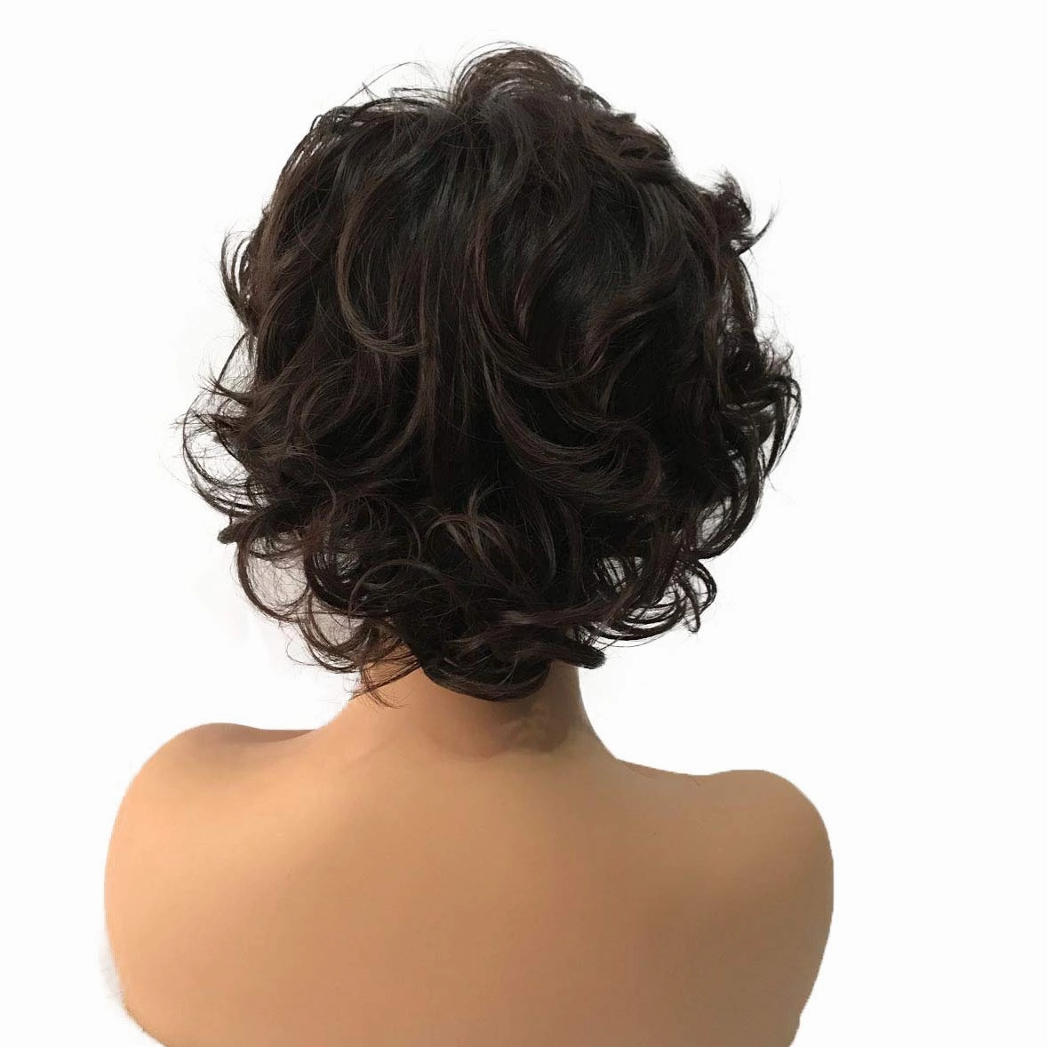 Wiginway Women Wigs Medium Wavy #2-33 Dark Brown Wigs Synthetic Wig Toupee Remy Hair Wigs Colored 8 Inch