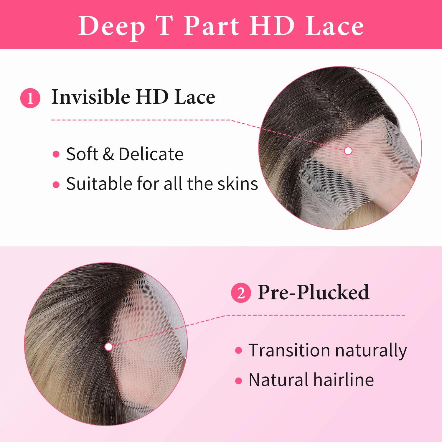 WIGNEE Lace Front Wig Body Wave Blonde Wig Long Curly Wigs Synthetic Lace Front Wigs for Black Women (Ombre Blonde)