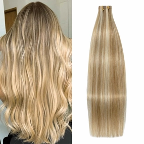 WindTouch Tape in Hair Extensions Mixed Bleach Blonde 100% Human Hair Extensions Straight 20Inch #18p613 50g