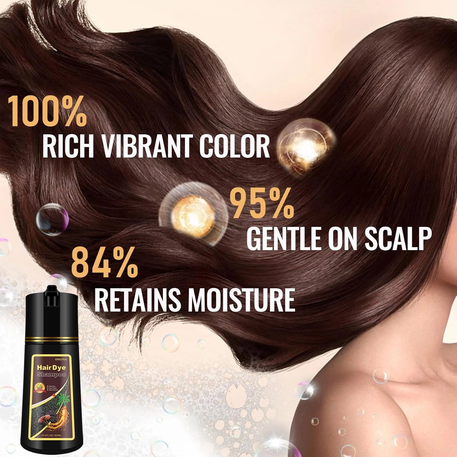 Wine Red Hair Dye Shampoo 3-in-1, Instant Shampoo Hair Dye for Women, Natural Red Shampoo for Painting Hair, Burgundy Shampoo Dye Hair Color Lasts up to 4 Weeks, Champu Para Pintar el Pelo, 16.9 Fl Oz