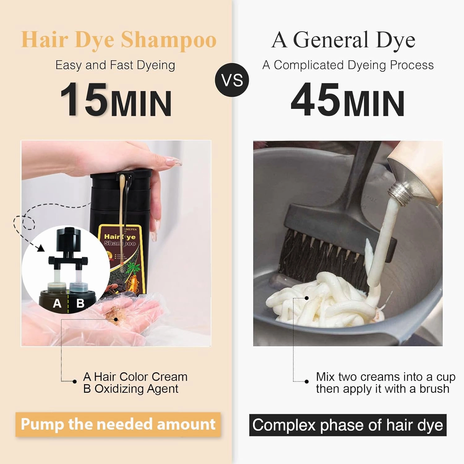 Wine Red Hair Dye Shampoo 3-in-1, Instant Shampoo Hair Dye for Women, Natural Red Shampoo for Painting Hair, Burgundy Shampoo Dye Hair Color Lasts up to 4 Weeks, Champu Para Pintar el Pelo, 16.9 Fl Oz