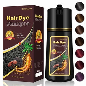 Wine Red Hair Dye Shampoo 3-in-1, Instant Shampoo Hair Dye for Women, Natural Red Shampoo for Painting Hair, Burgundy Shampoo Dye Hair Color Lasts up to 4 Weeks, Champu Para Pintar el Pelo, 16.9 Fl Oz