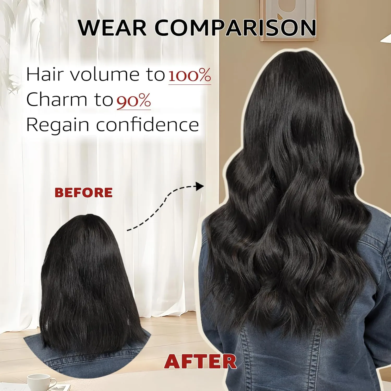 Wire Hair Extensions 70g Straight Human Hair Wire Extensions Natural Black Invisible Wire Hair Extensions Real Human Hair Black Hair Extensions for Women 14inch(#1B-14inch)