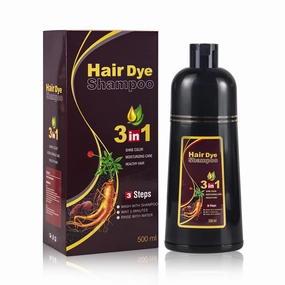 WIZOLA Herbal Brown Hair Color Shampoo, 3 in 1 Permanent Natural Coverage for Gray/White Hair, Conditioning Dye Treatment, 16oz (500ml)