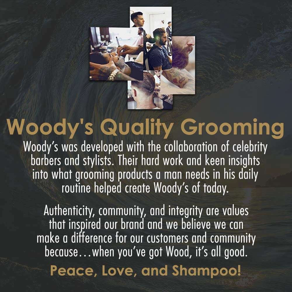 Woody's Hair and Body Wash for Men – 2-in-1 Sulfate-Free Cleanser & Body Wash, Deep Cleansing, Hydrating, Fresh Scent, 10 oz, 2 Pack
