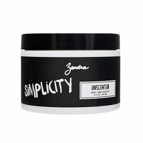 Zandra Hair Body Souffle - Solid to Liquid Oil For Skin, Hair and Scalp. Unrefined Shea Butter, Olive, Sunflower, Avocado and Castor Oil - UNSCENTED (8 oz)
